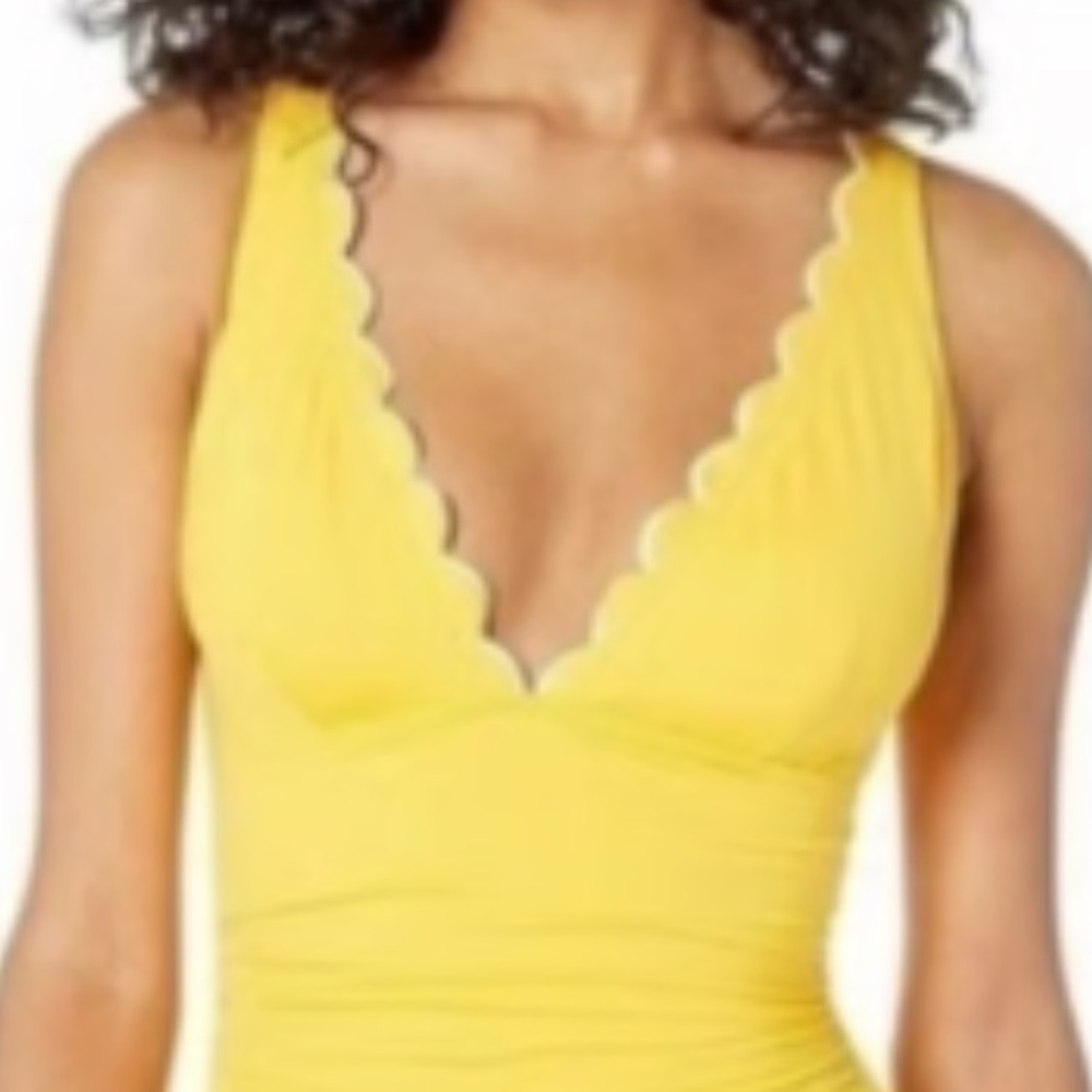 Kate Spade Yellow Scalloped One-Piece Swimsuit